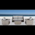 Stylish Fully Assembled 4 Person Wicker Sofa Seating Group With Plush Cushions Perfect For Outdoor Gatherings Grey,Grey Mix Wicker