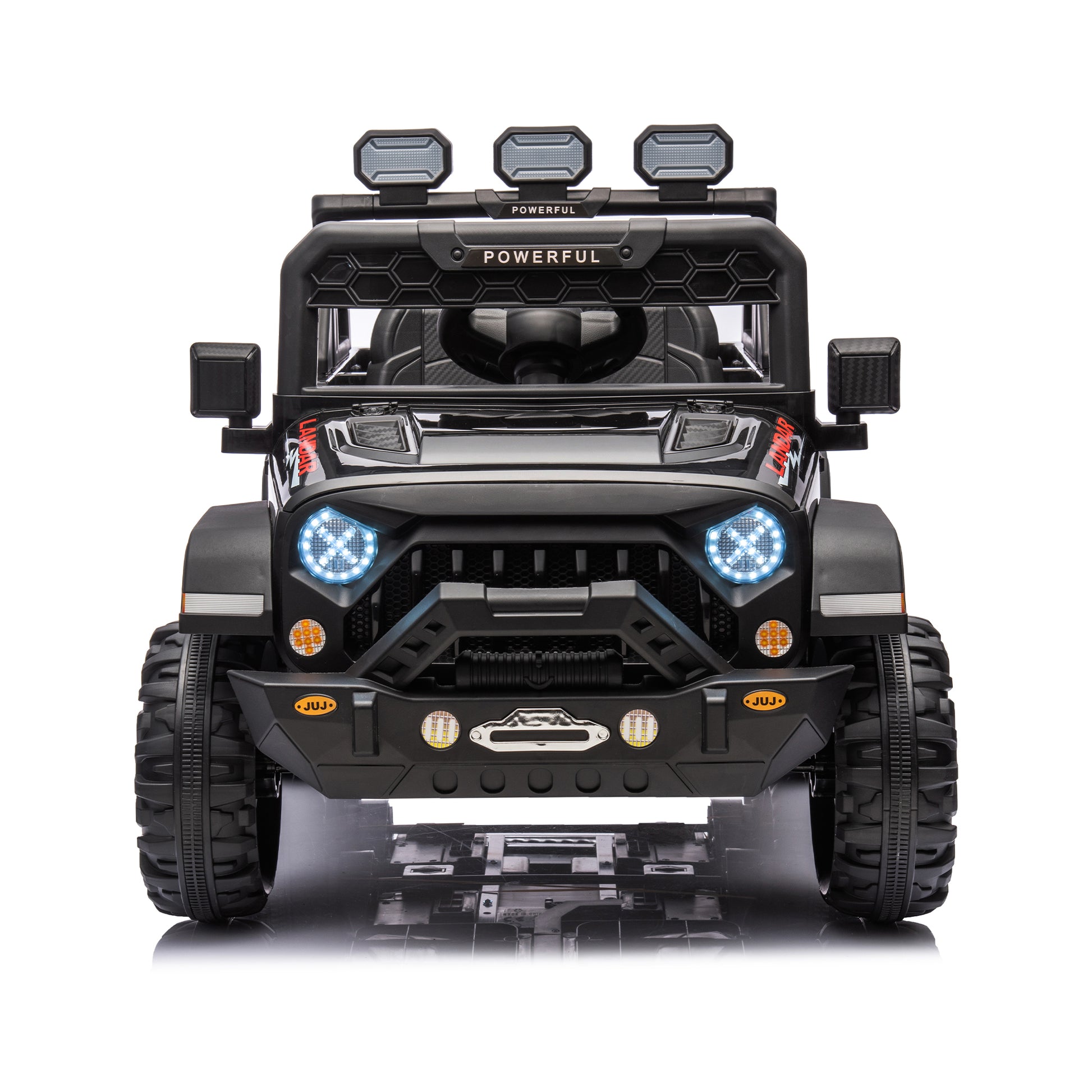 24V Ride On Large Pickup Truck Car For Kids,Ride On 4Wd Toys With Remote Control,Parents Can Assist In Driving,Bluetooth Music Version,Pickup Truck Design With Spacious Storage In The Rear. Black Polypropylene