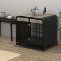 Heavy Duty Dog Crate Furniture Wooden Table Pet Dog Cage Kennel House Indoor Side End Table Decor With Removable Trays And Lockable Wheels For Medium And Large Dogs 40