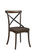 Kaelyn Dark Oak & Black Metal Finish Side Chair Set Of 2 Dark Oak Synthetic Wood