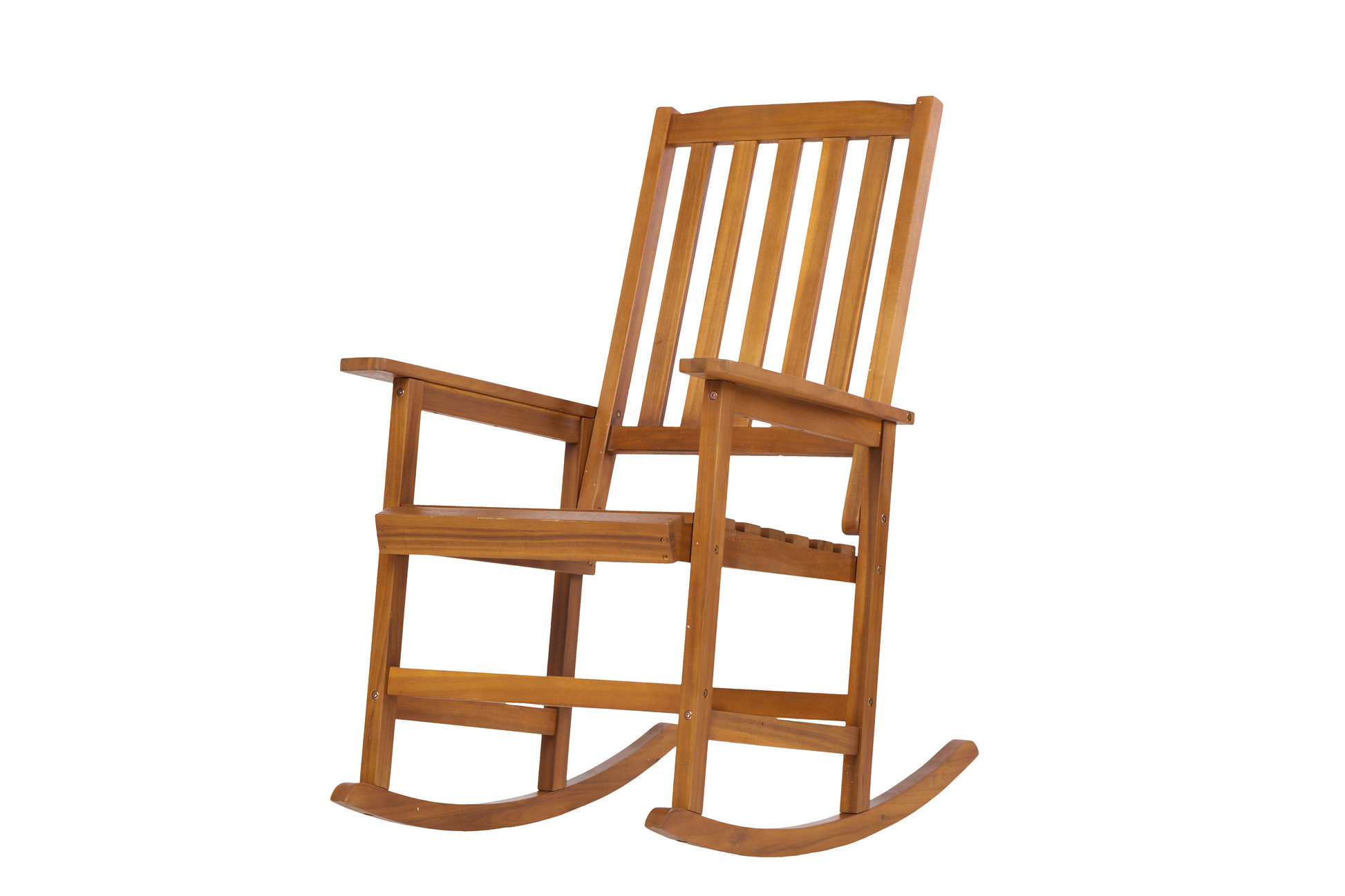 Acacia Indoor Rocking Chair, Outdoor Solid Wood Patio Furniture Style Light Brown Light Brown Acacia Wood