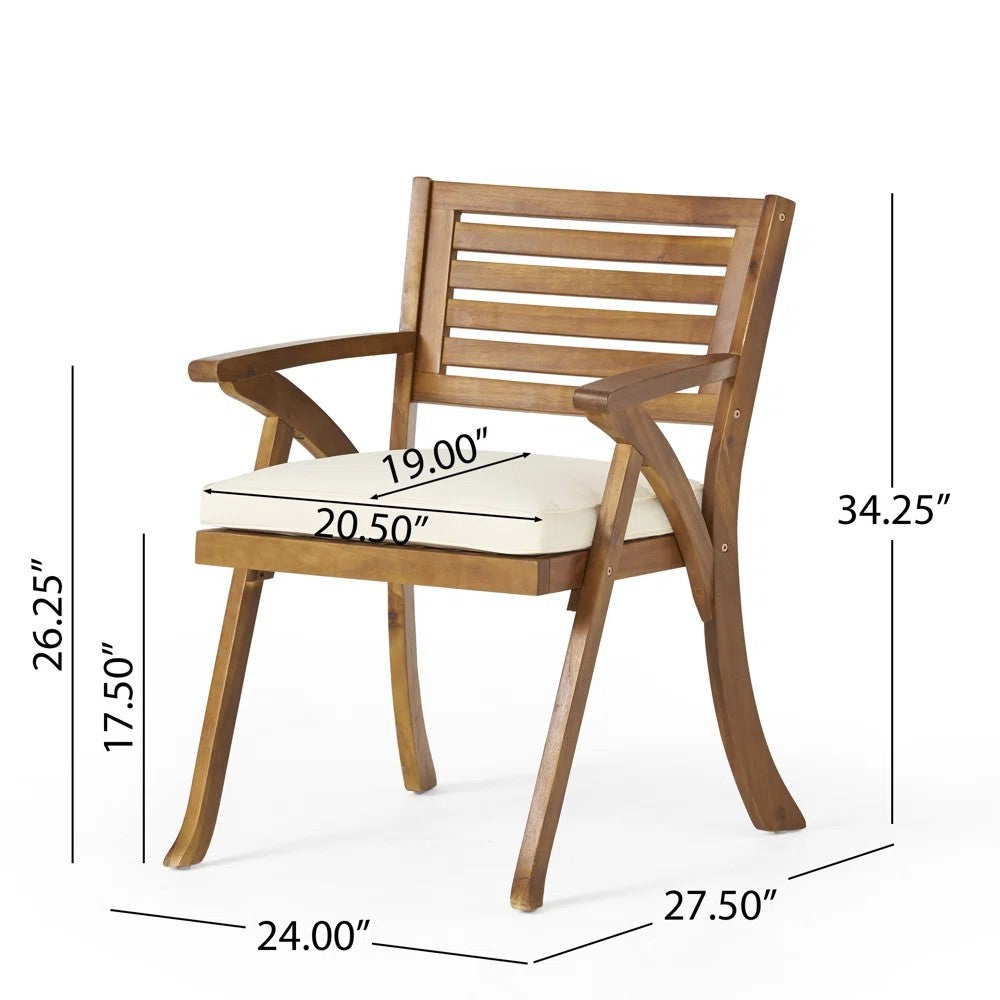 Hermosa 7 Piece Wood Dining Set With Cushions Yes Teak Acacia Wood
