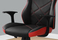 Office Chair, Gaming, Adjustable Height, Swivel, Ergonomic, Armrests, Computer Desk, Work, Black And Red Leather Look, Black Metal, Contemporary, Modern Black Foam Polyurethane