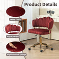 Coolmore Velvet Home Office Desk Chair, Modern Cute Computer Chair, Wheels Swivel Height Adjustable Swivel Task Chair For Home Office Wine Red Velvet Wine Red Primary Living Space Foam Velvet