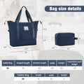 Softside Luggage Expandable 3 Piece Set Suitcase With Duffel Bag Upright Spinner Softshell Lightweight Luggage Travel Set Dark Blue Polyester