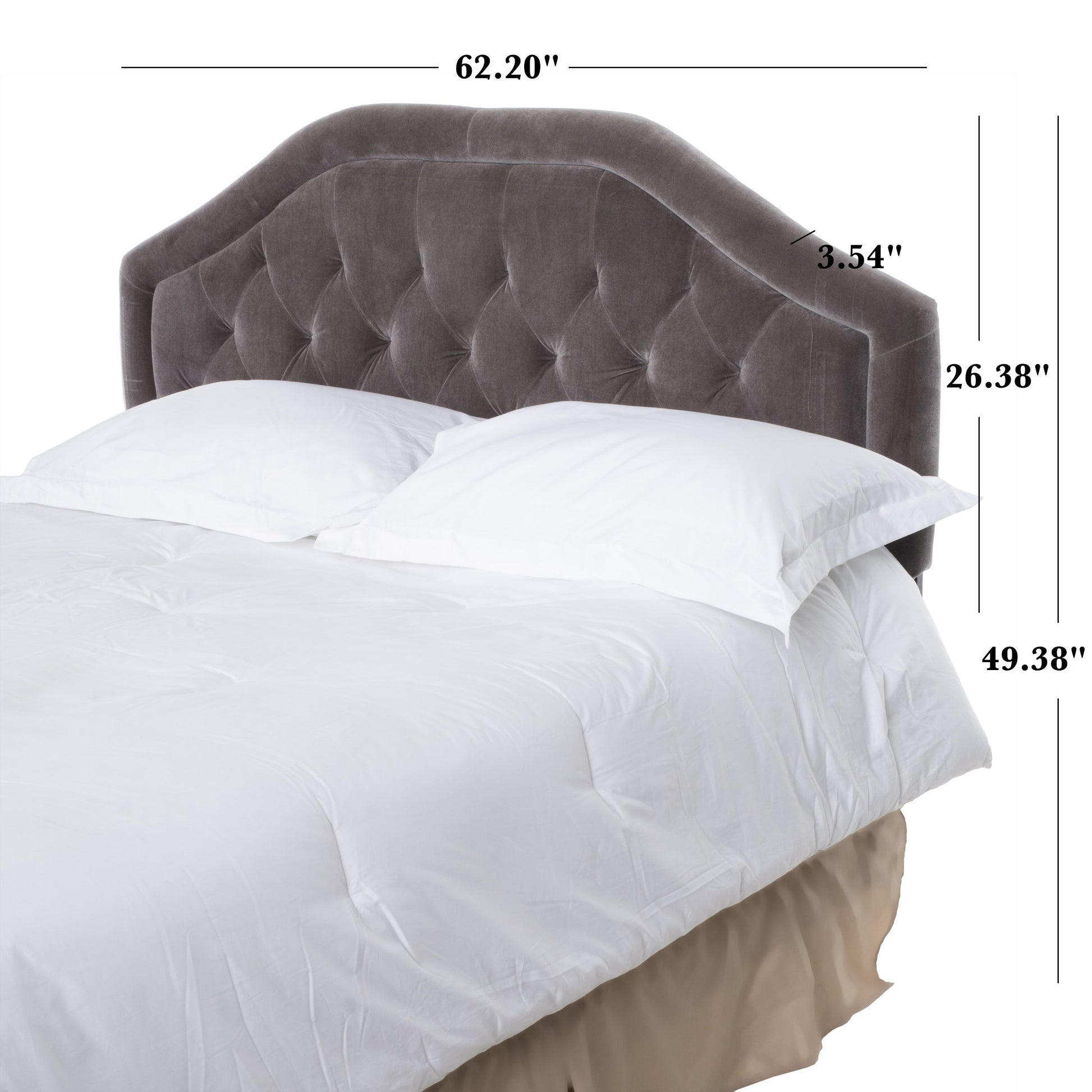 Earlton Headboard Full Grey Fabric