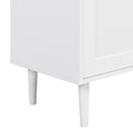 Elegant Shoe Cabinet With Arched Doors And Drawer, Cream Style Storage Sideboard With Adjustable Shelves And Solid Wood Legs For Entryway, Living Room, White Freestanding 1 2 Drawers White Primary Living Space Adjustable Shelves Particle Board Mdf