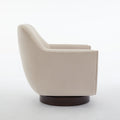 U Shaped Fully Assembled Swivel Chair Velvet Accent Chair Armchair Round Barrel Chair For Living Room Bedroom,Beige Beige Velvet