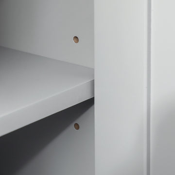 Kleankin Pedestal Sink Storage Cabinet, Under Sink Cabinet, Bathroom Vanity Cabinet With Adjustable Shelf And Open Bottom Shelf, Gray Grey Mdf