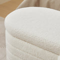 S03 Basics Upholstered Storage Ottoman And Entryway Bench White White Boucle