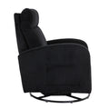 Jiada Upholstered Swivel Glider.Flannel Fabric.Rocking Chair For Nursery In Black.Modern Style One Left Bag Black Foam Corduroy