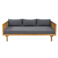 Claremont 3 Seater Daybed Dark Gray Teak Wood Waterproof Fabric