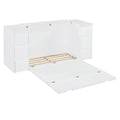 Full Size Murphy Bed With Drawers, Cabinets And Usb Ports,White Full White Mdf Lvl