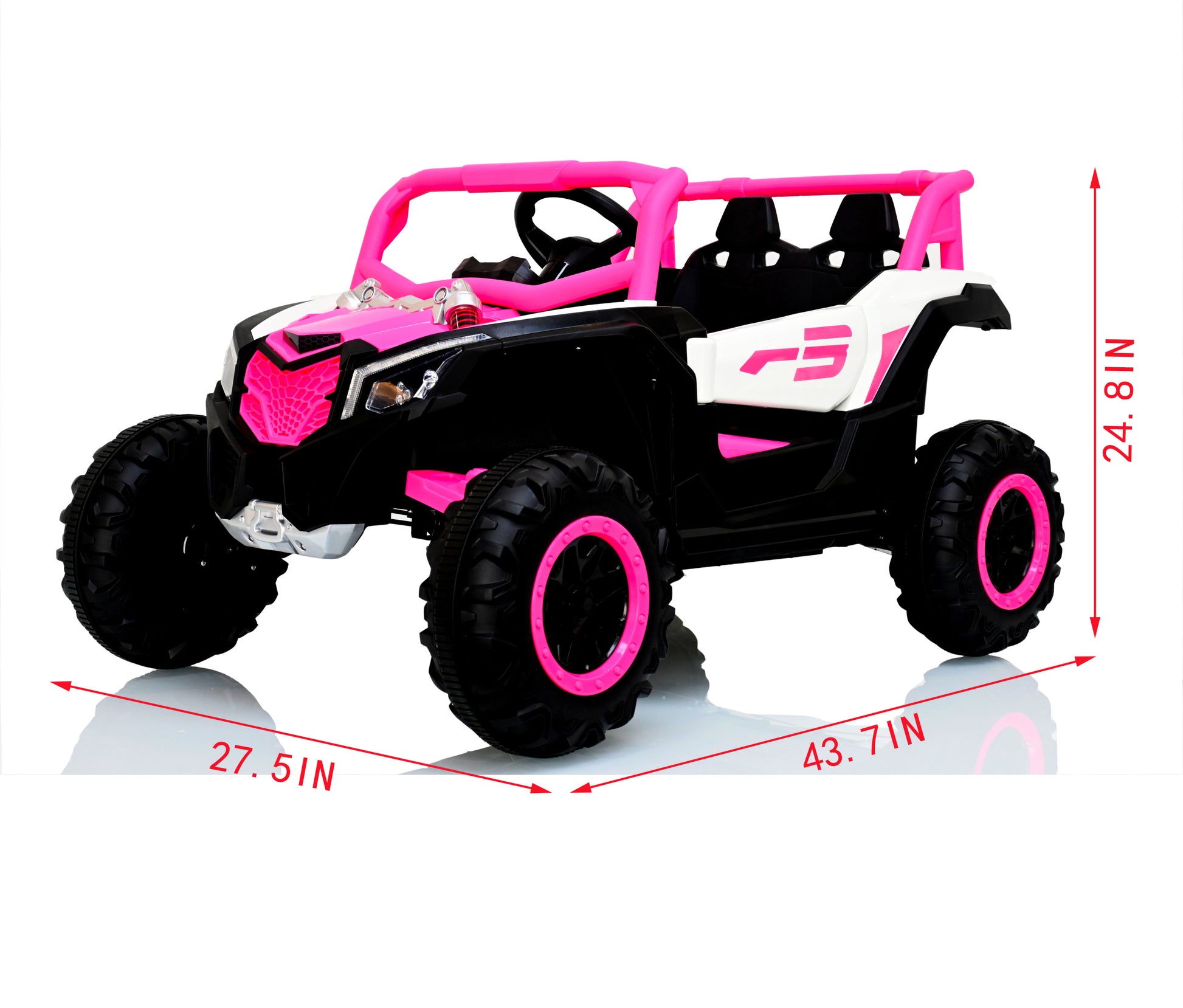 Ride On Car, Kids Electric Utv Car, Tamco Riding Toys For Kids With Remote Control Amazing Gift For 3 6 Years Boys Girls Pink White Plastic