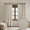 Plaid Faux Leather Tab Top Curtain Panel With Fleece Lining Only 1 Pc Panel Multicolor Cotton