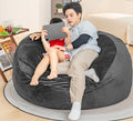 Bean Bag Chair: Giant 5' Memory Foam Furniture Bean Bag Chairs For Adults With Microfiber Cover 5Ft Gray Primary Living Space Soft Casual,Classic,Modern Foam Lychee Velvet