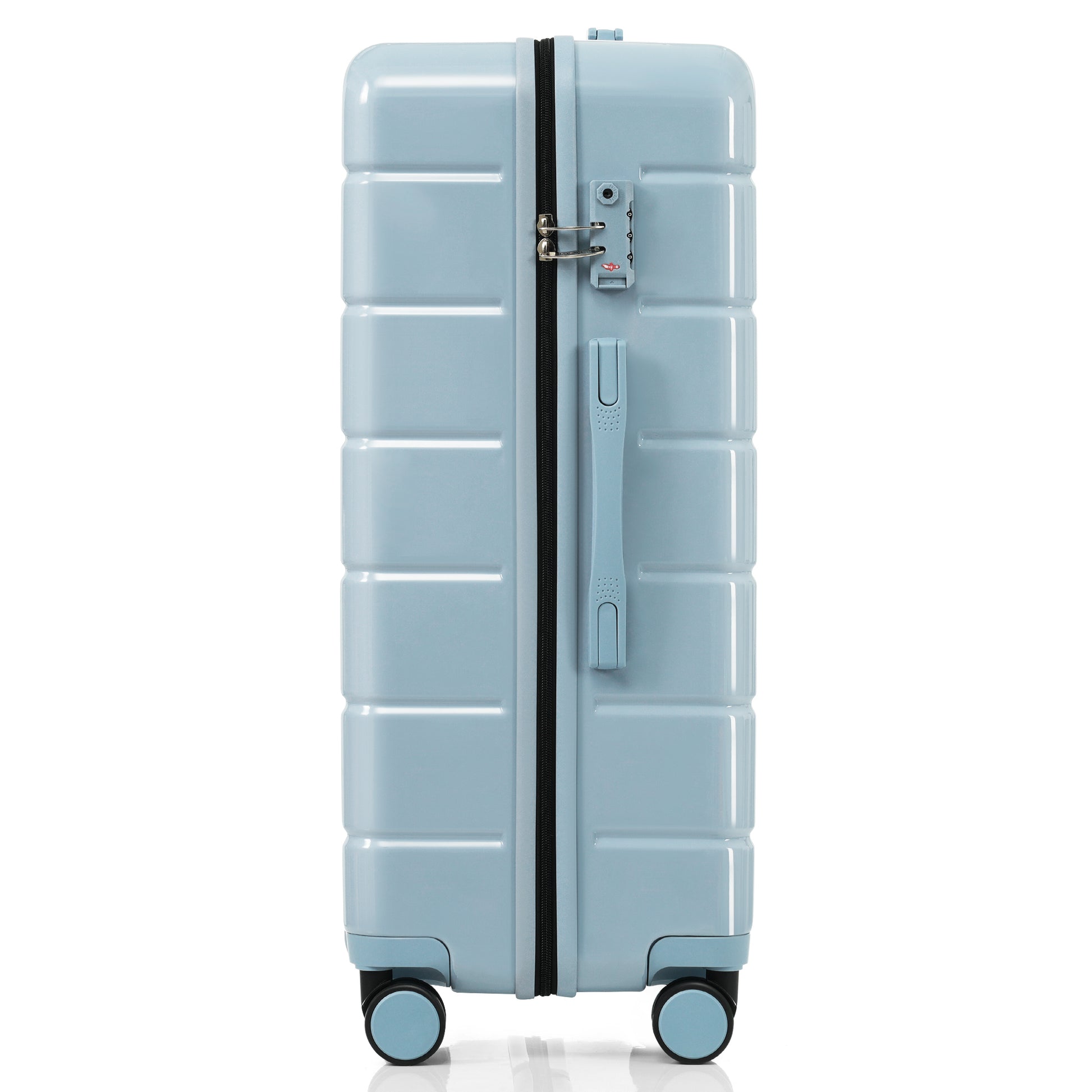 Premium Abs Travel Luggage Set3 Piece Tsa Lock Suitcase Group With 20, 24, And 28 Inch Sizes With 360 Spinner Wheels, Grey Blue Blue Abs