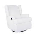 Hemingway Wingback Recliner In White White Fabric