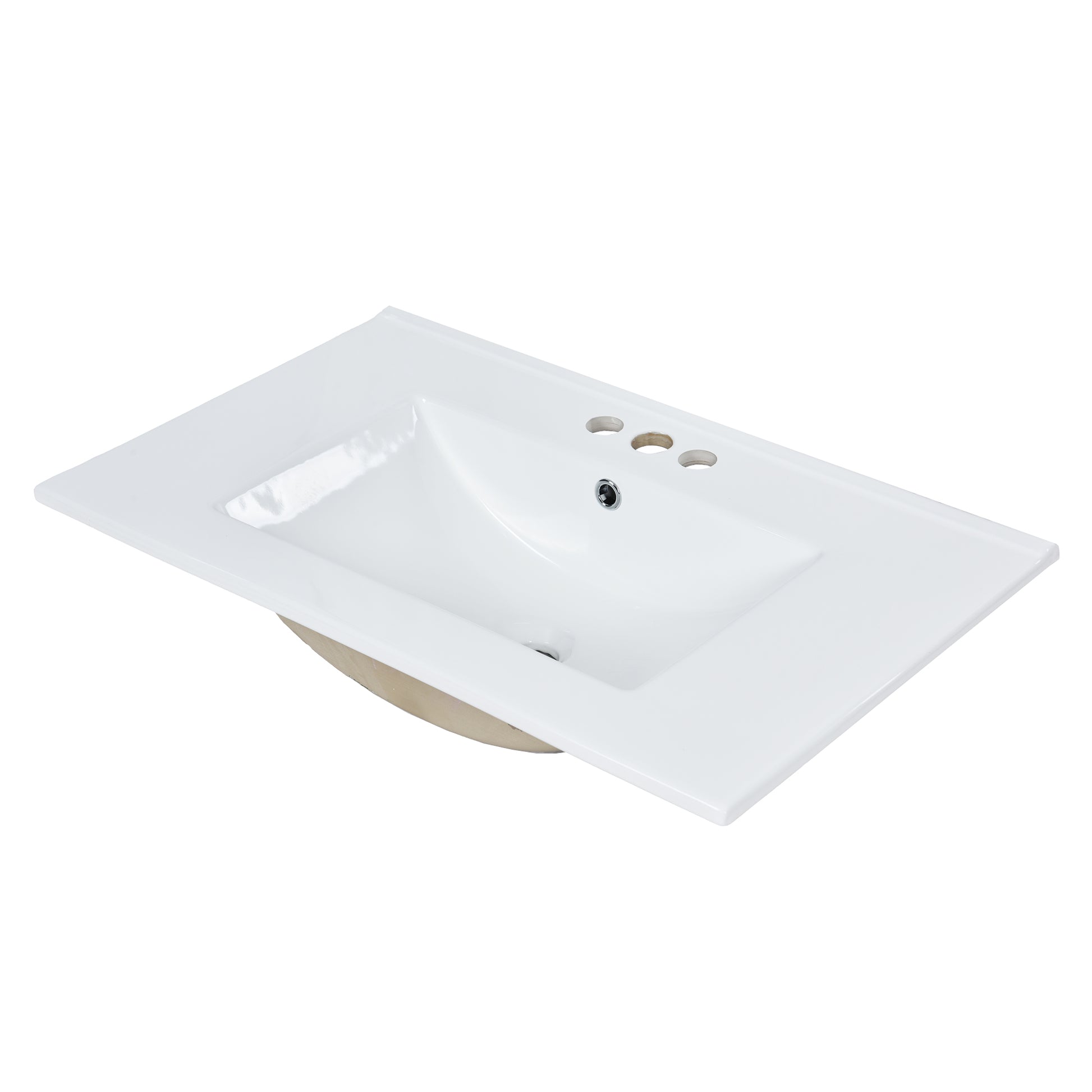 30'' Bathroom Vanity With Top Sink, Modern Bathroom Storage Cabinet With 2 Drawers And A Tip Out Drawer, Single Sink Bathroom Vanity White Bathroom Modern Mdf Ceramic,Solid Wood Mdf