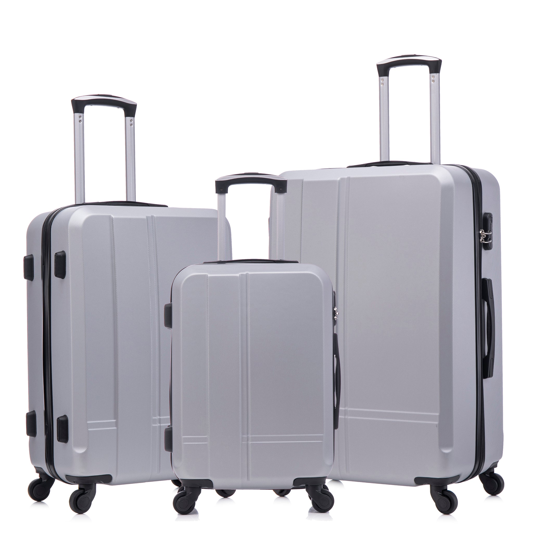 Luggage Set Of 3 Pieces 20 24 28 Luggage Set Wheel Luggage Abs Durable And Lightweight Rotating Hard Shell Luggage Silver Gray Silver Grey Abs