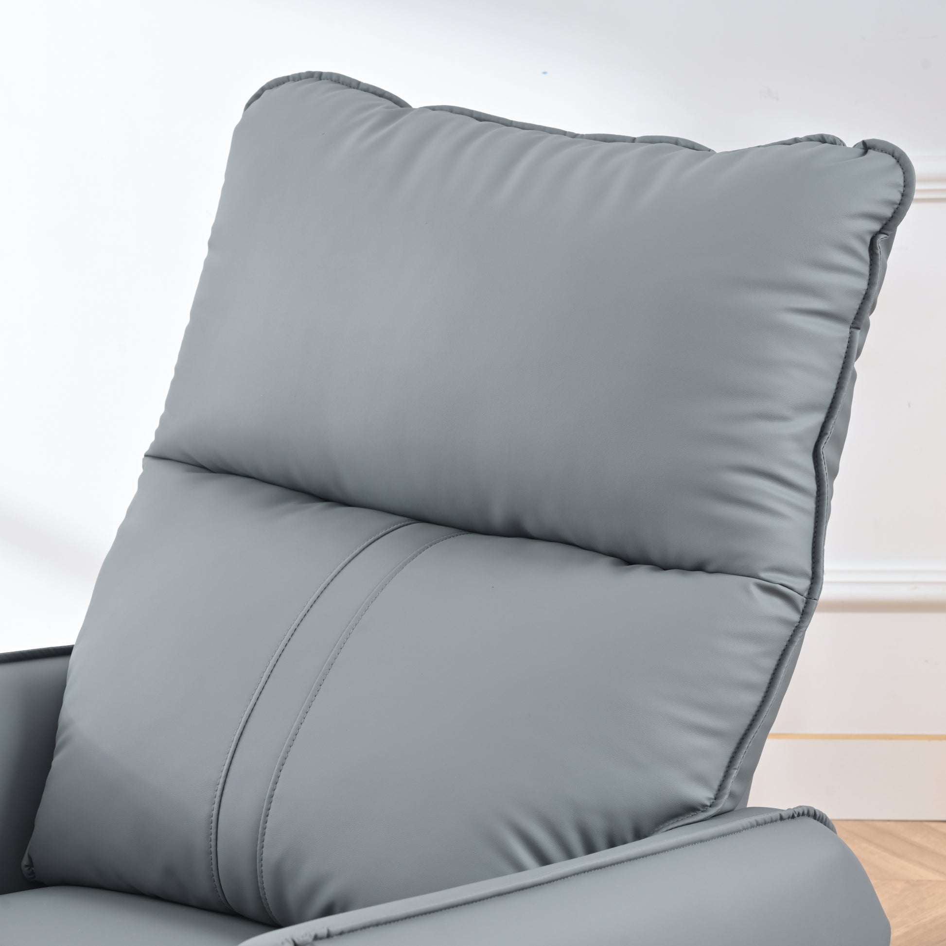 Rocking Recliner Chair,360 Degree Swivel Nursery Rocking Chair,Glider Chair,Modern Small Rocking Swivel Recliner Chair For Bedroom,Living Room Chair Home Theater Seat,Side Pocket Blue Gray Solid Blue Gray Light Brown Primary Living Space Foam Wipe Clean