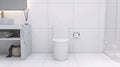 Elongated One Piece Toilet White White Bathroom Modern Porcelain