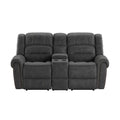 Ferrar Gray Reclining Console Loveseat Gray Foam Solid Wood