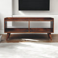 Solid Wood Open Top Chestnut Media Unit Brown Brown Primary Living Space 40 49 Inches Contemporary Mango Solid Wood