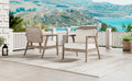 Set Of 2 Outdoor Acacia Wood Patio Club Chair, Patio Furniture,Waterproof Thick Cushion Deep Seating For Porch, Garden, Backyard, Balcony, Weight Capacity 400Lbs, Light Brown Finish, Cream Cushion Yes Deep Seating Light Brown Garden & Outdoor Foam Acacia