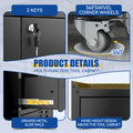 2 Door 1 Drawer Tool Cabinets For Garage, Lockable Garage Storage Cabinet, Locking Metal Storage Cabinet With Wheels, Rolling Tool Chest, Assembly Required H35.4*W30.3*D18 Black American
