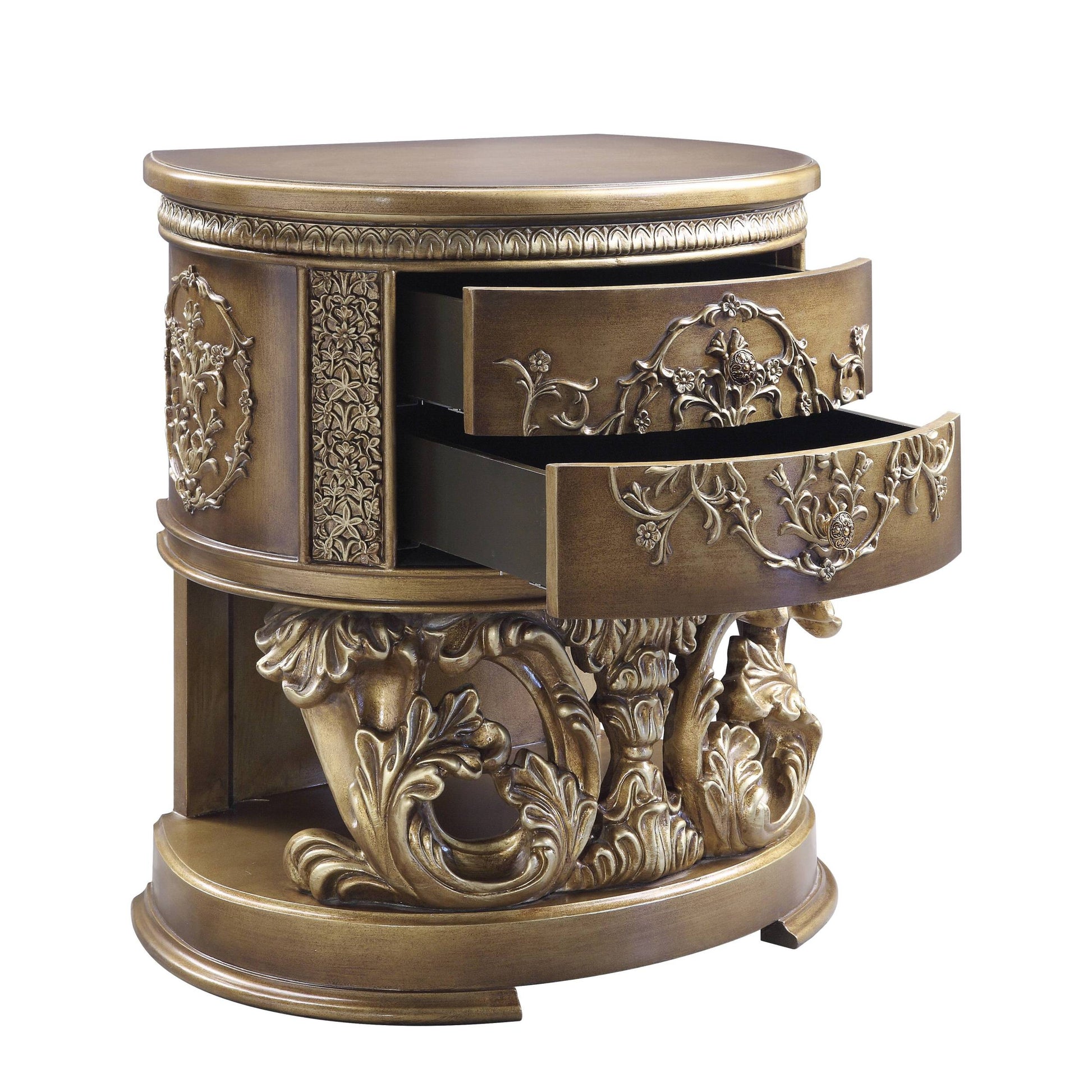 Brown And Gold 2 Drawer Nightstand Brown Gold 2 Drawers Bedroom Rectangle Glam Felt Lined Drawers Wood Plastic
