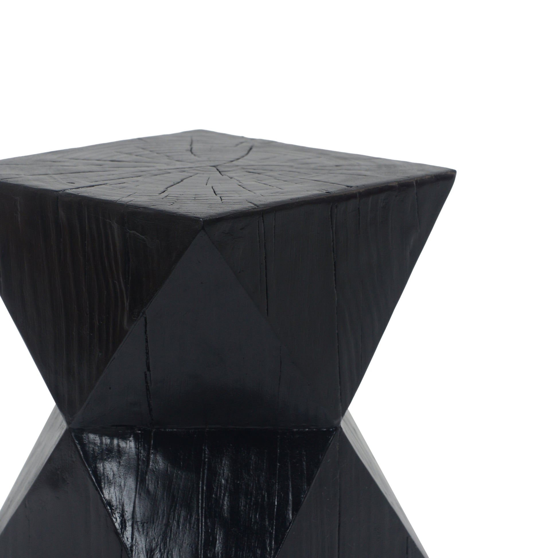 Prismatic Grain Symmetry Side Table Black Concrete