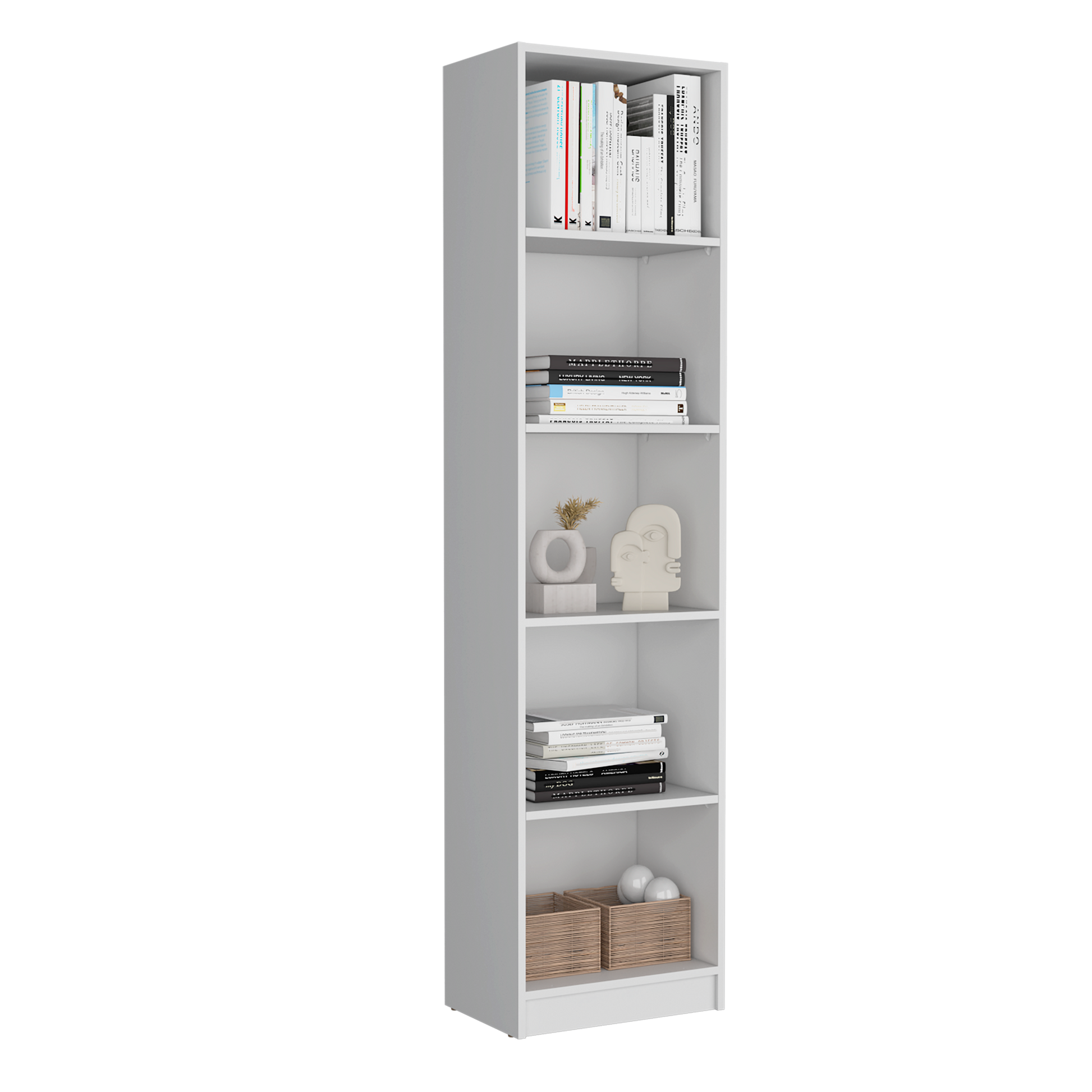 Poole 3 Piece Home Bookcase Set, 67" Wide With 12 Shelves And 2 Door Cabinetliving Room Set White White Particle Board