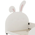 Twin Size Upholstered Rabbit Shape Princess Bed ,Twin Size Platform Bed With Headboard And Footboard,White Old Sku: Wf311629Aak White Pu