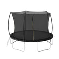 12Ft Trampoline Double Side Color Pad Trampoline For Kids And Adults With Enclosure Net And Ladder,Curved Fence Pole Black Steel Steel