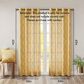 Fretwork Print Grommet Top Window Curtain Panel Only 1 Pc Panel Yellow White Polyester