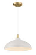 Astral Single Light White Pendant Lamp With Golder Brass Finish For Entrance Kitchen Island 14