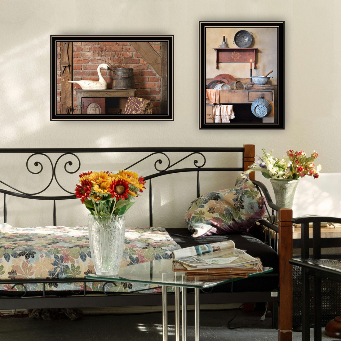 2 Piece Vignette Home Sweet Home Black Framed Wall Art For Living Room, Bedroom Wall Art Print For Home Decor By Billy Jacobs Multicolor Wood Paper