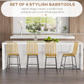 Homcom Rattan Bar Stools Set Of 4, 26