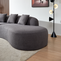 Modern Curved Sectional Sofa, 5 Seater Couch, Comfortable And Stylish For Living Room, Apartment, Home Decor Gray Medium Soft Foam Sherpa 5 Seat