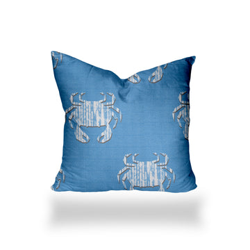 Crabby Indoor Outdoor Soft Royal Pillow, Envelope Cover With Insert, 17X17 Multicolor Polyester