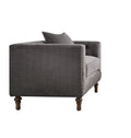 Grey Accent Chair With Pillow Grey Primary Living Space Mid Century Modern Wood Fabric