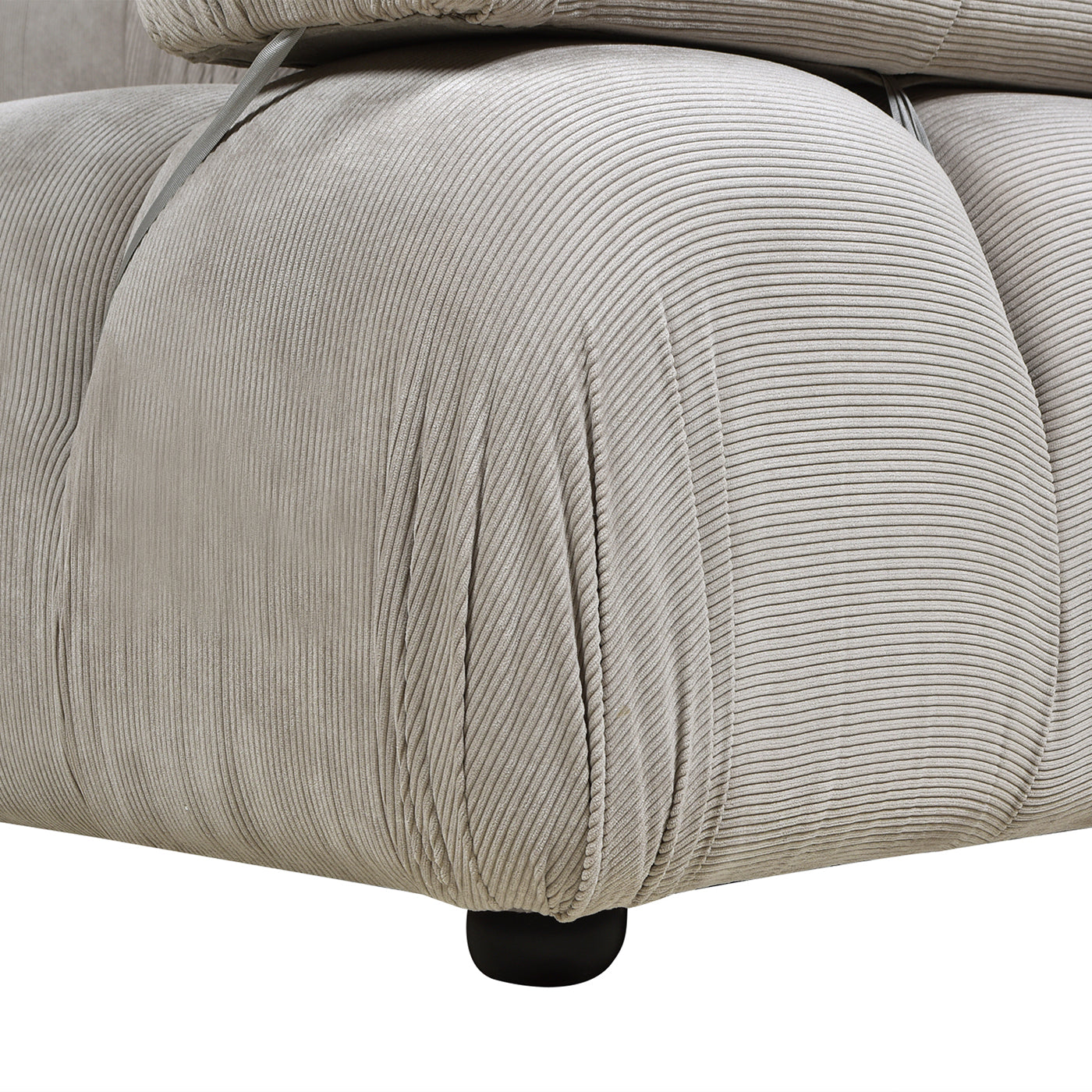 Marcel 36" Bubble Modular Modern Lounge Arm Chair, Pebble Gray Corduroy Gray Foam Corduroy