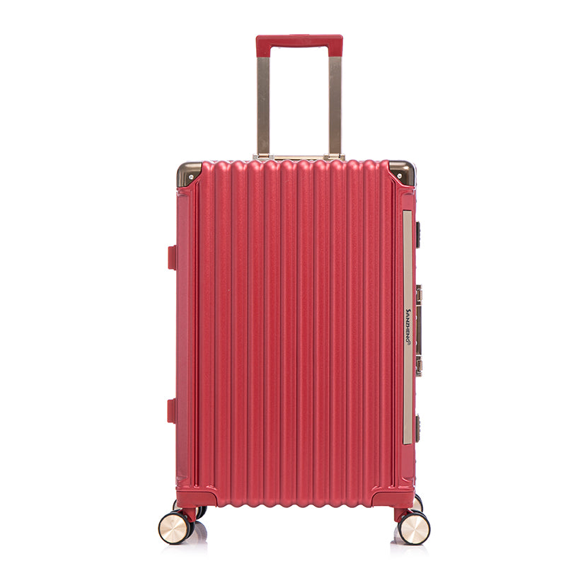 Luggage Sets Expandable Aluminum 20 24 28 Inch Three Model Set, Stylish Suitcase With Aluminum Frame Password Lock, Suitable For Travel Suitcases And Suitcases Red Contemporary Aluminum