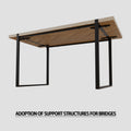 Mdf Light Wood Dining Table And Modern Dining Chair 4 Piece Set, Medieval Wooden Kitchen Dining Table Set, Rectangular Metal Base, Dining Table And Suede Chair Wood Mdf
