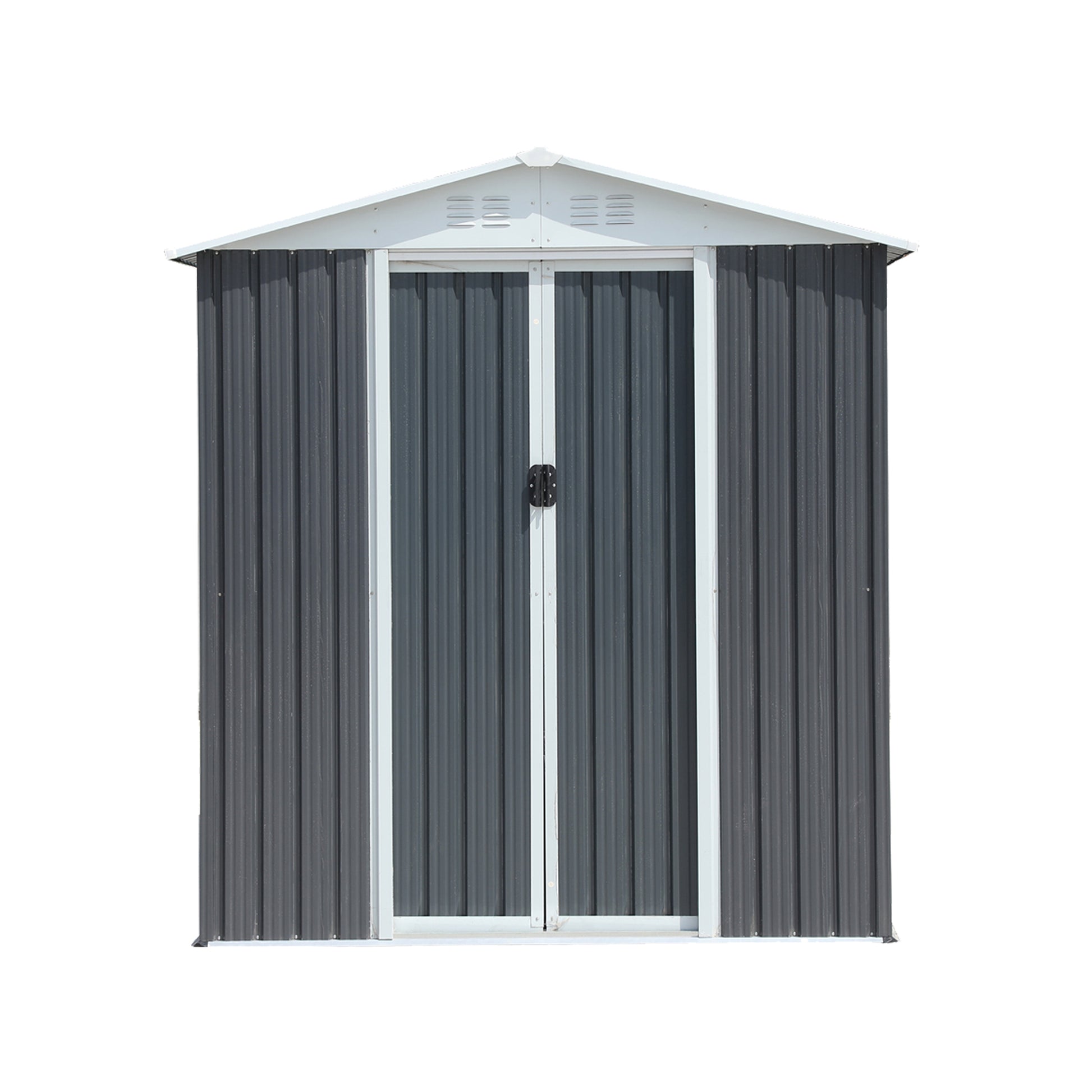 Outdoor Storage Sheds 6Ftx4Ft Apex Roof Grey Grey Garden & Outdoor Metal