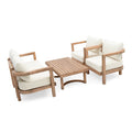 4 Pieces Acacia Wood Patio Furniture Set, Outdoor Furniture With Coffee Table, Patio Conversation Set Deep Seating With Soft Cushion, Porch Chairs For Garden, Backyard Porch Balcony, Brown Wash, Beige Yes Brown Beige Seats 4 Garden & Outdoor Sectional