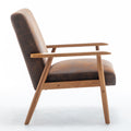 25.38'' Wide Classic Mid Century Modern Arm Chair, Light Brown Light Brown Microfiber