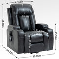 Infinite Position Up To 350 Lbs Power Lift Recliner Chair For Elderly, Heavy Duty Motion Mechanism With 8 Point Vibration Massage And Lumbar Heating, Usb Charging Port, Cup Holders, Black White Metal Primary Living Space Heavy Duty Pine Black Faux