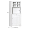 Homcom Elegant Buffet With Hutch, Kitchen Pantry Storage Cabinet With Framed Glass Door Drawer And Microwave Space, White White Mdf